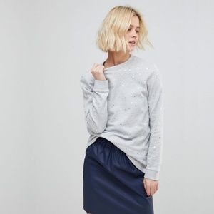 b.Young Metallic Polka Dot Sweatshirt, Size S